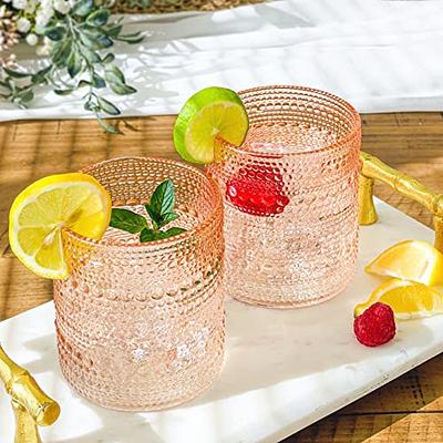 Small square embossing series glass tumbler highball glass cup in