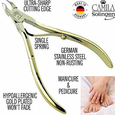 Germanikure Professional Cuticle Nipper in Leather Case Double Sharpened Single Spring Ethically Made in Solingen Germany