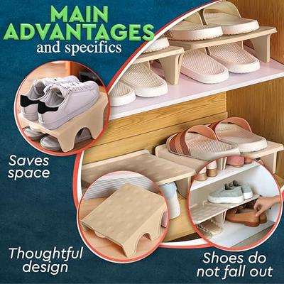 Neprock Shoe Rack, 6 Tier, Stackable 24 Pair Closed Shoe Storage Cabinet/  Shelves for Closet Organizers