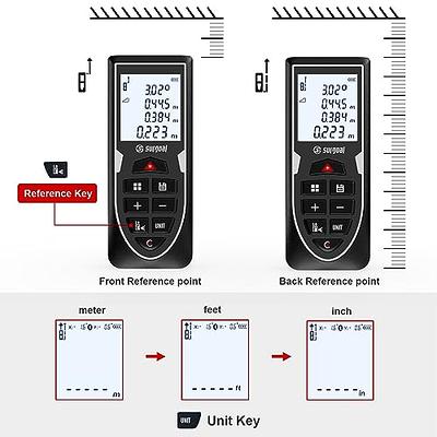 Laser Measurement Tool 196ft, HYGGEIN Laser Distance Measure, Laser  Measuring Tape with Levels(M/in/Ft/Ft+in,±1/16in Accuracy), Pythagorean  Mode