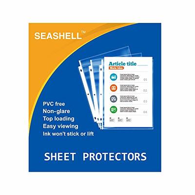 11-Hole Clear Sheet Protectors, Holds 8.5 x 11 inch Sheets, 9.25 x