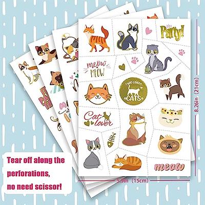 Cat Temporary Tattoos for Kids-61PCS Metallic Style Fake Tattoo Stickers  for Cat Birthday Party Supplies Kitty Birthday Decor, Waterproof Face Body  Tattoo Gifts for Pet Lover, Cute Cat Stuff for Girls 