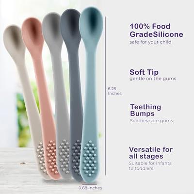 6-Piece Silicone Feeding Spoons for First Stage Baby and Infant, Soft-Tip  Easy on Gums I Training Spoon | Baby Utensils Feeding Supplies, Dishwasher  