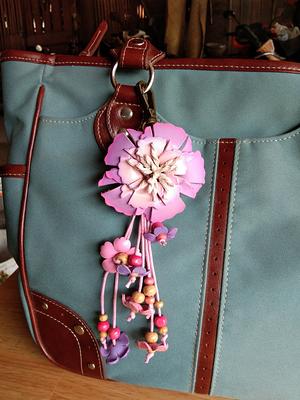 Purse Charm for Handbag Leather Flower Bag Charm Charm for 