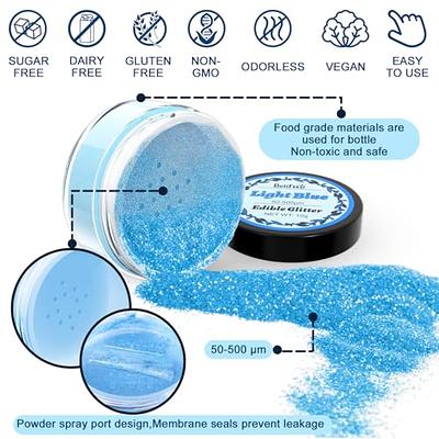 Sky Blue Edible Glitter Dust for Drinks