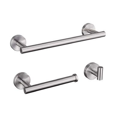 6-Piece Bath Hardware Set with 2 Towel Bars/Rack Towel/Robe Hook Hand Towel Holder Toilet Paper Holder in Brushed Nickel