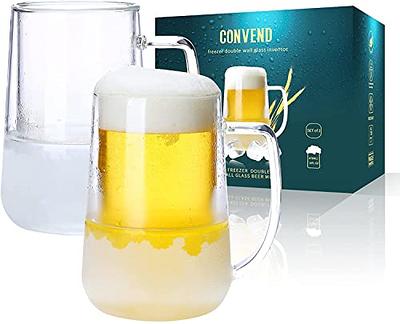 Beer Mugs For Freezer,Freezer Beer Mug,Double Wall Clear