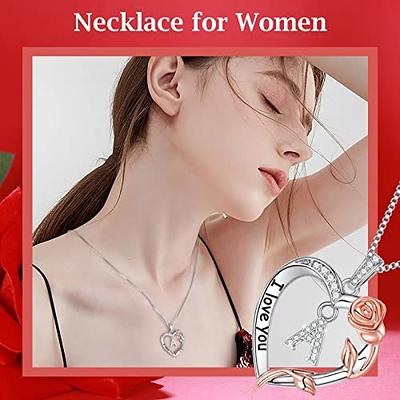 Personalized Rose Necklace, Real Flower Jewelry, Anniversary Gifts For Wife,  Two Letter Initial Necklace Girlfriend - Yahoo Shopping