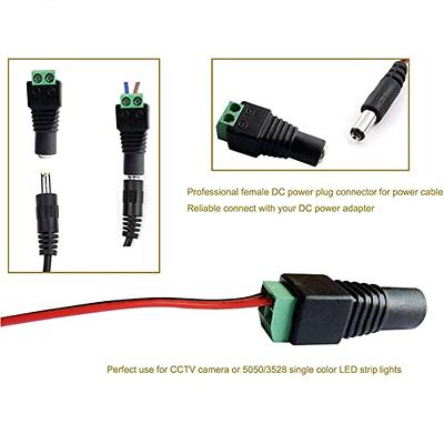 10 Pairs 12V DC Power Connector 5.5mm X 2.1mm, 10 Male + 10 Female，Power  Jack Adapter For Led Strip CCTV Security Camera Cable Wire Ends Plug