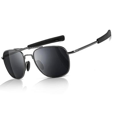 Skeleteen Silver Mirrored Aviator Sunglasses - Military Style Mirror Sun  Glasses with Metal Frame and UV 400 Protection