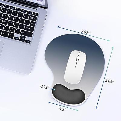 Mouse Pad, Soqool 2 Pack Ergonomic Mouse Pads with Comfortable and Cooling Gel Wrist Rest Support and Lycra Cloth, Non-Slip PU Base for Easy Typing