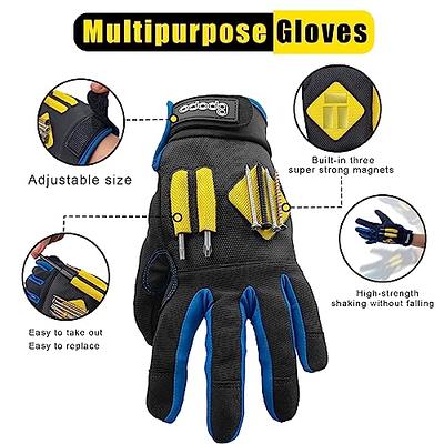 Work gloves Men Fingerless Mechanic Gloves Shock-Grip, Anti