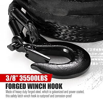 FIERYRED Synthetic Winch Rope 100FT 3/8 Inch 26500 Ibs Winch Line Cable  Black Rope with Protective Sleeve D-Ring Shackle Forged Hook for 4WD  Off-Road Vehicle SUV - Yahoo Shopping