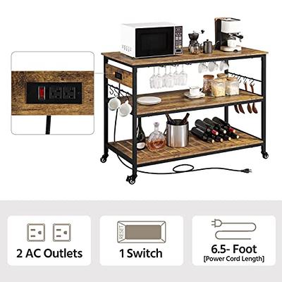  Yaheetech Kitchen Island Cart on Wheels, 3 Tiers