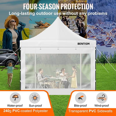 BENTISM Pop Up Canopy Tent, 10 x 10 ft, Outdoor Patio Gazebo Tent with Removable  Sidewalls and Wheeled Bag, UV Resistant Waterproof Instant Gazebo Shelter  for Party, Garden, Backyard, White - Yahoo Shopping