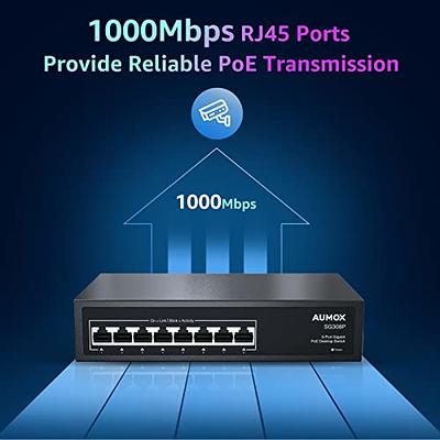 24 Port Gigabit PoE Switch Unmanaged, 24 Port PoE+@320W, 2 Gigabit Uplink  Ports, NICGIGA 26 Port Gigabit Network Power Over Ethernet Switch, VLAN