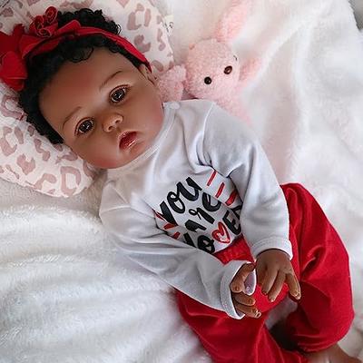 Anano 22 Inch African American Black Skin Reborn Baby Dolls Silicone Full  Body Lifelike Looking Anatomically Correct