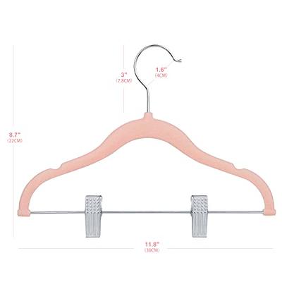 ManGotree Velvet Baby Clothes Hangers, Baby Toddler Kids Hangers with Swivel Hook, Notched Shoulder Design for Kids and Children