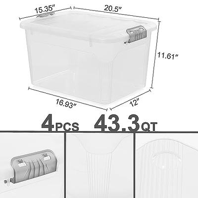 SIRIRIC Storage Bins with Lids-23Gal Plastic Storage Bins, 4 Packs