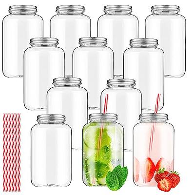 Aoeoe 32 Pack Plastic Jars with Lids, 8 oz Plastic Mason Jars, Clear Slime  Containers, Round Storage Jars Bulk, Wide-Mouth Jars for Kitchen and