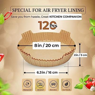 Air Fryer Disposable Paper Liner, 120PCS 6.3 Non-stick Air Fryer Liners,  Oil Resistant, Waterproof Parchment Baking Paper for Cooking Roasting  Microwave(2-5 Qt) - Yahoo Shopping