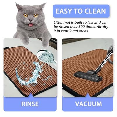 HAPPY HACHI Cat Litter Mat Litter Trapping Mat, Silicone Cat Litter Box Mat  Scatter Control Soft Urine&Water Proof Litter Catcher Mat Washable Easy to