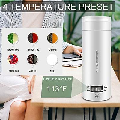 Smart Travel Kettle Electric Small Stainless Steel Portable Digital Electric Kettle for Boiling Water 380ml Travel Tea Kettle Portable Water Boiler
