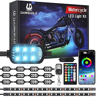 Motorcycle ATV RGB Neon LED Under Glow Neon Light Strip Kit Atmosphere  Lights US