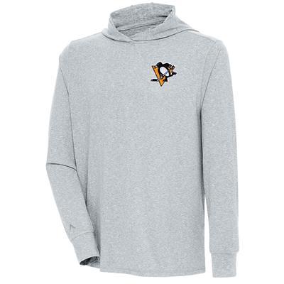 Men's Fanatics Branded Heathered Gray Pittsburgh Penguins Heritage Pullover  Hoodie