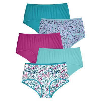 Plus Size Women's Stretch Cotton Brief 5-Pack by Comfort Choice in