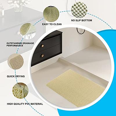 Non Slip Shower Mat, Comfortable Bath mat for Textured Surface,Quick Drying  Easy Cleaning Shower Floor Mat for Wet Area,Without Suction Cups Beige 24 x  24 