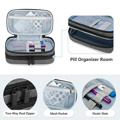 Yewltvep Pill Bottle Organizer Medicine Organizer Box Travel Medicine  Bottle Organizer Storage Hard Shell First Aid Case First Aid Box Empty for  Emergency Medication First Aid Bags (Case Only) Pill bottle organizer