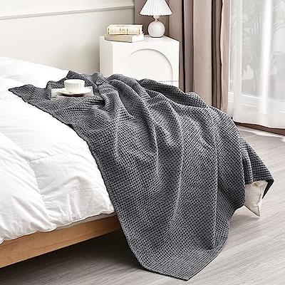 AmyHomie Cooling Blanket King Size, Soft Comfy Bamboo Waffle Weave