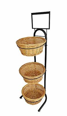 RICCLE Fruit Basket For Kitchen Counter - 2 Tier Fruit Basket With Banana  Hanger - Double Layer Metal Wire Fruit Bowl For Kitchen Countertop - Two