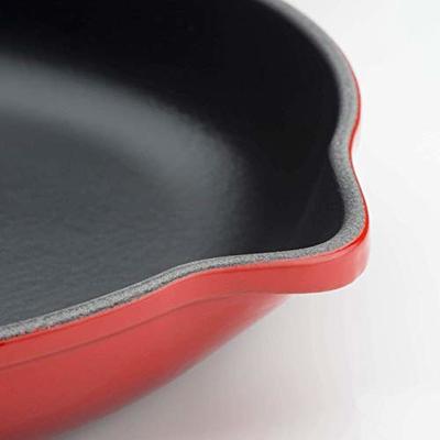 Le Creuset 9 Enameled Cast Iron Signature Handle Skillet Cerise Red