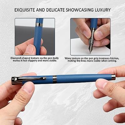  Scriveiner Stainless Steel Fountain Pen - Stunning Luxury Pen  with Steel Finish, Schmidt Steel Nib (Fine), Best Pen Gift Set for Men &  Women, Professional, Executive Office, Nice Designer Pens 