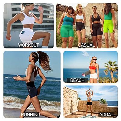 MOREFEEL Women's Knee Length Leggings-High Waist Capri Pants for Women Yoga  Workout Biker Shorts Casual Summer