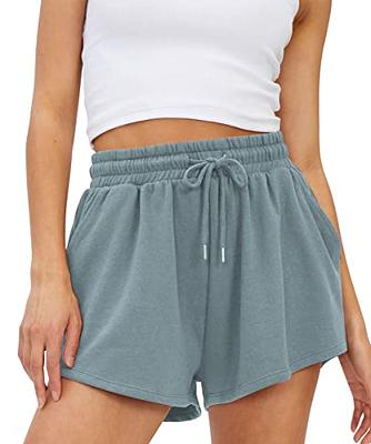 COMFY ONE Athletic Shorts for Women,Girl Fitness Athletic Hiking Short with  Pockets 2 in 1 Drawstring Elastic Waist Comfy Short Cute Shorts Black Small  at  Women's Clothing store