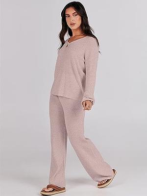 ANRABESS 2 Piece Outfits for Women Sweat Suit Knit Sweater Set