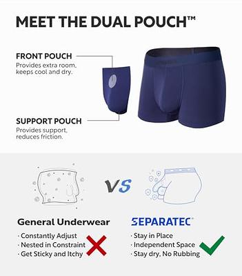 Separatec Men's Underwear Trunks Dual Pouch Boxer Shorts Comfort