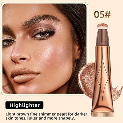 Contour Stick Contour Beauty Wand - Highlighter Makeup Stick Liquid Bronzer  Stick with Fine Cushion Applicator, Long Lasting, Waterproof Face&Body