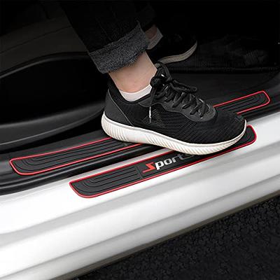 4Pcs Anti-Scratch Car Door Sill Scuff Plate Guard Protectors For