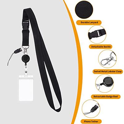 3 Pack Retractable Badge Lanyards and ID Badge Holder, Cruise Lanyard with  Detachable Buckle & Vertical/Horizontal Waterproof Clear ID Hoder for Keys,  Cards, Offices, Staff, Employees (Black - 3pcs) - Yahoo Shopping