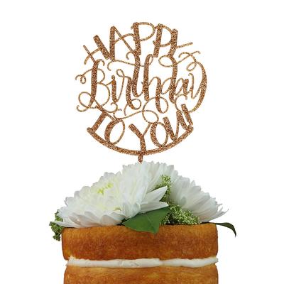 Trounistro Happy Birthday Cake Toppers, 40 pieces Cake Toppers Glitter  Cardstock Topper lettershappy birthday , For Your Friends And Family,  Party