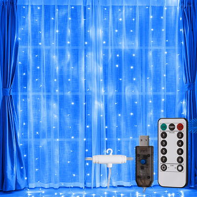 The Holiday Aisle Window Curtain String Light, 300 Waterproof Led Twinkle Lights, 8 Modes Fairy Lights Usb Remote Control Lights For Christmas Bedroo