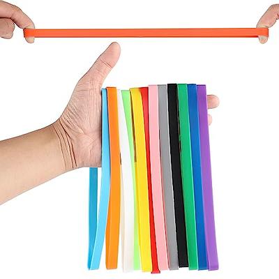 DoThisAllDay 12 Pcs Large Rubber Bands Big Silicone Rubber Bands 12 Different Colors Thick Rubber Bands Large Elastic Wide Rubber Bands Office Supplies Heavy