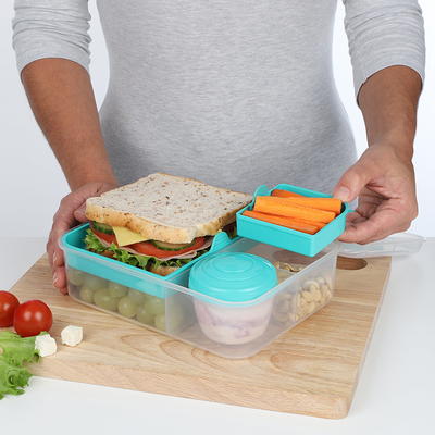 Sistema To Go, 1.65L/6.9 Cups, 1 Pack, Plastic Rectangular Bento Lunch with Yogurt  Pot, Teal - Yahoo Shopping