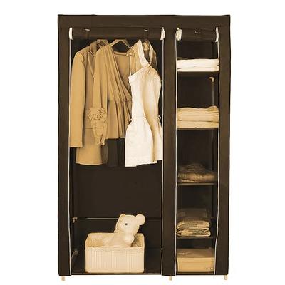 Honey-Can-Do Small Storage Cabinet with Wood Frame & Woven Fabric Drawers - Espresso