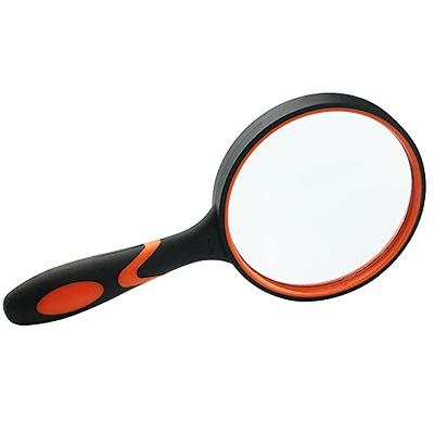 10X Shatterproof Magnifying Glass Handheld Reading Magnifier - 100MM Large  Magnifying Lens with Non-Slip Soft Handle for Book Newspaper Reading, Hobby