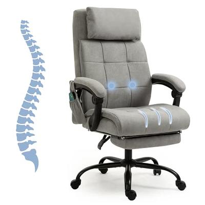 Massage , Reclining Office Chair with Footrest, Ergonomic Office Chair with  Lumbar Support, High Back Executive Office Chair, Height and Armrest